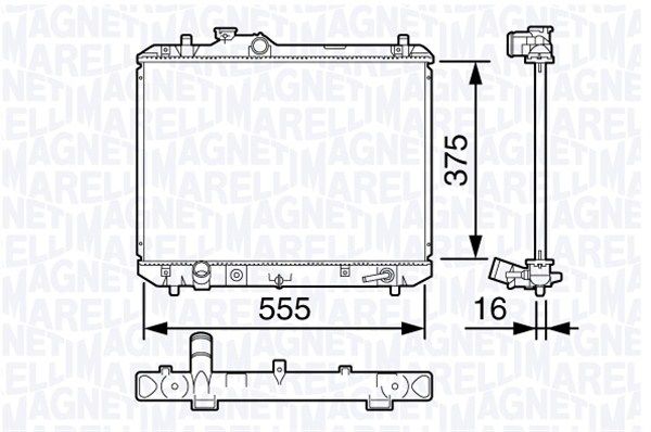 MAGNETI MARELLI Радиатор, охлаждение двигателя 350213136200